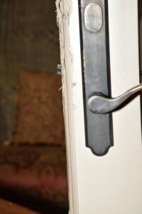 burglary forced entry back doo