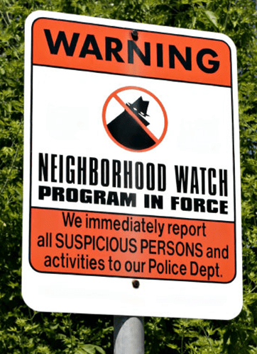 Neighborhood watch warning sign printable vector image 24319384 Vector Art  at Vecteezy