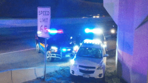 Picture of deputies stopping wrong-way driver on I-25